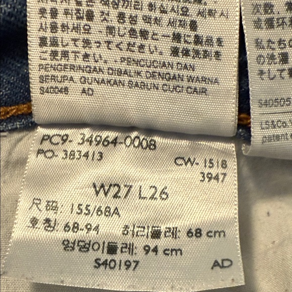 Levi’s Womens Wedgie Straight Jeans Raw Hem Size 27 - Picture 14 of 15